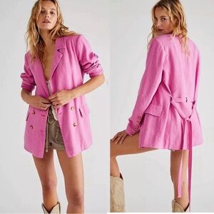 NEW NWT Free People Olivia Linen Blend Blazer